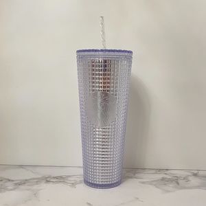 NEW Starbucks Holiday 2020 Clear Silver Grid Disco Cold Cup Tumbler Venti 24 oz